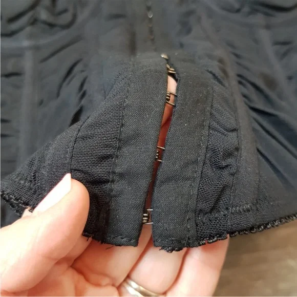 Urban Outfitters Marie Corset Basque Top Large Black Ruched Detachable Straps BN - Picture 6 of 11